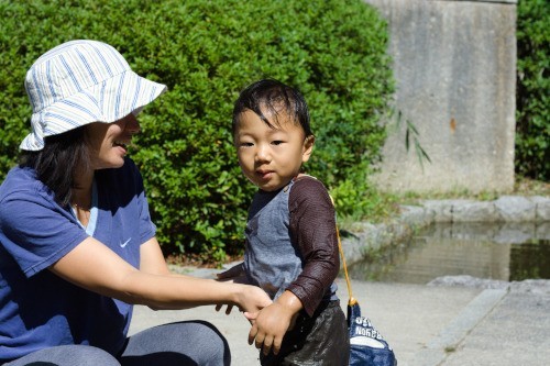 boy fell in the pond